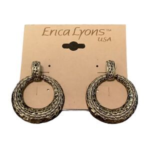 Erica Lyons gold tone hoops NWT